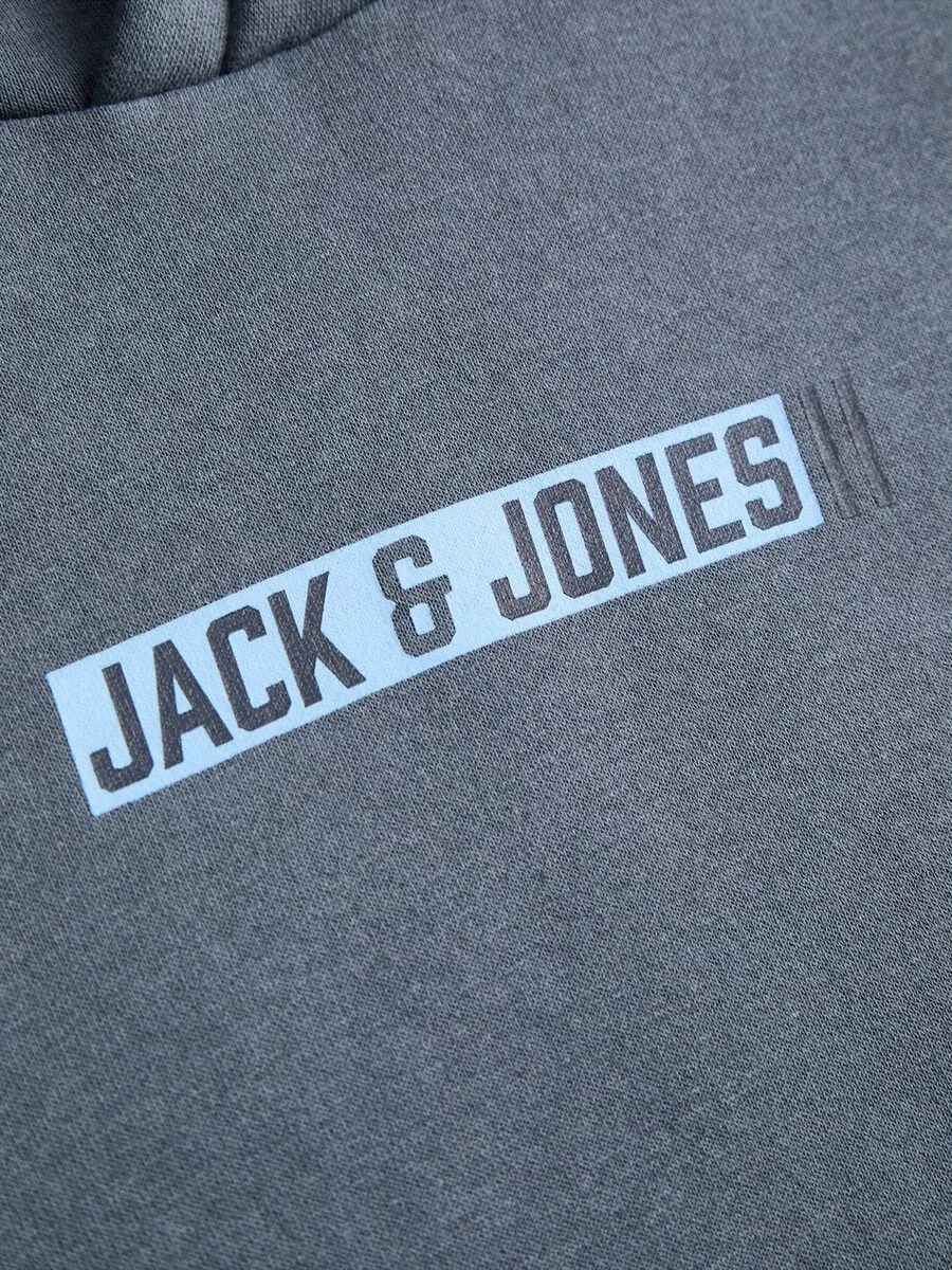 Детская толстовка Jack & Jones Junior 'JJMUNK' темно-серого цвета — фото 3