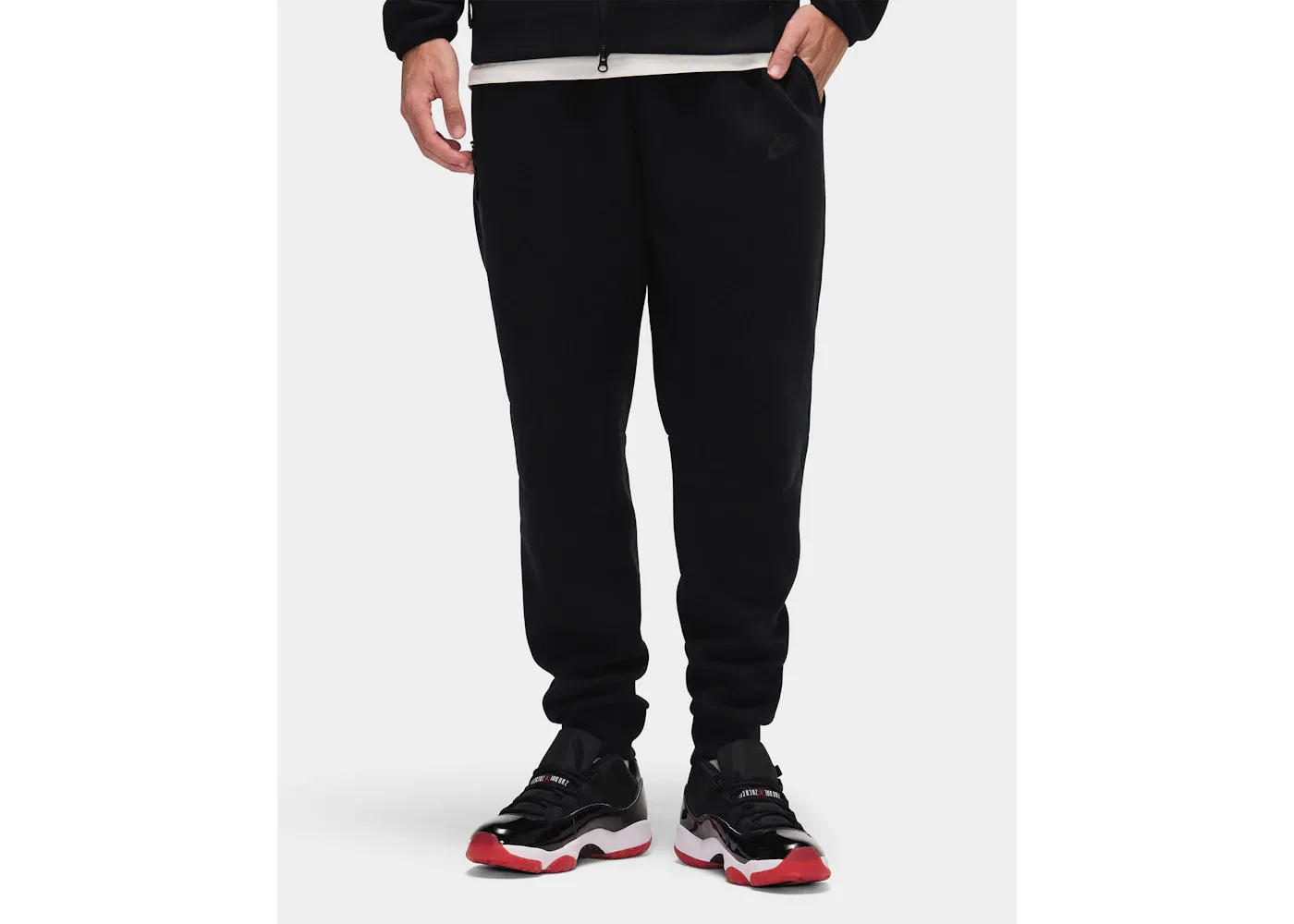 Мужские спортивные штаны из флиса с длинной застежкой-молнией Nike Joggers, Black/Black — фото 3