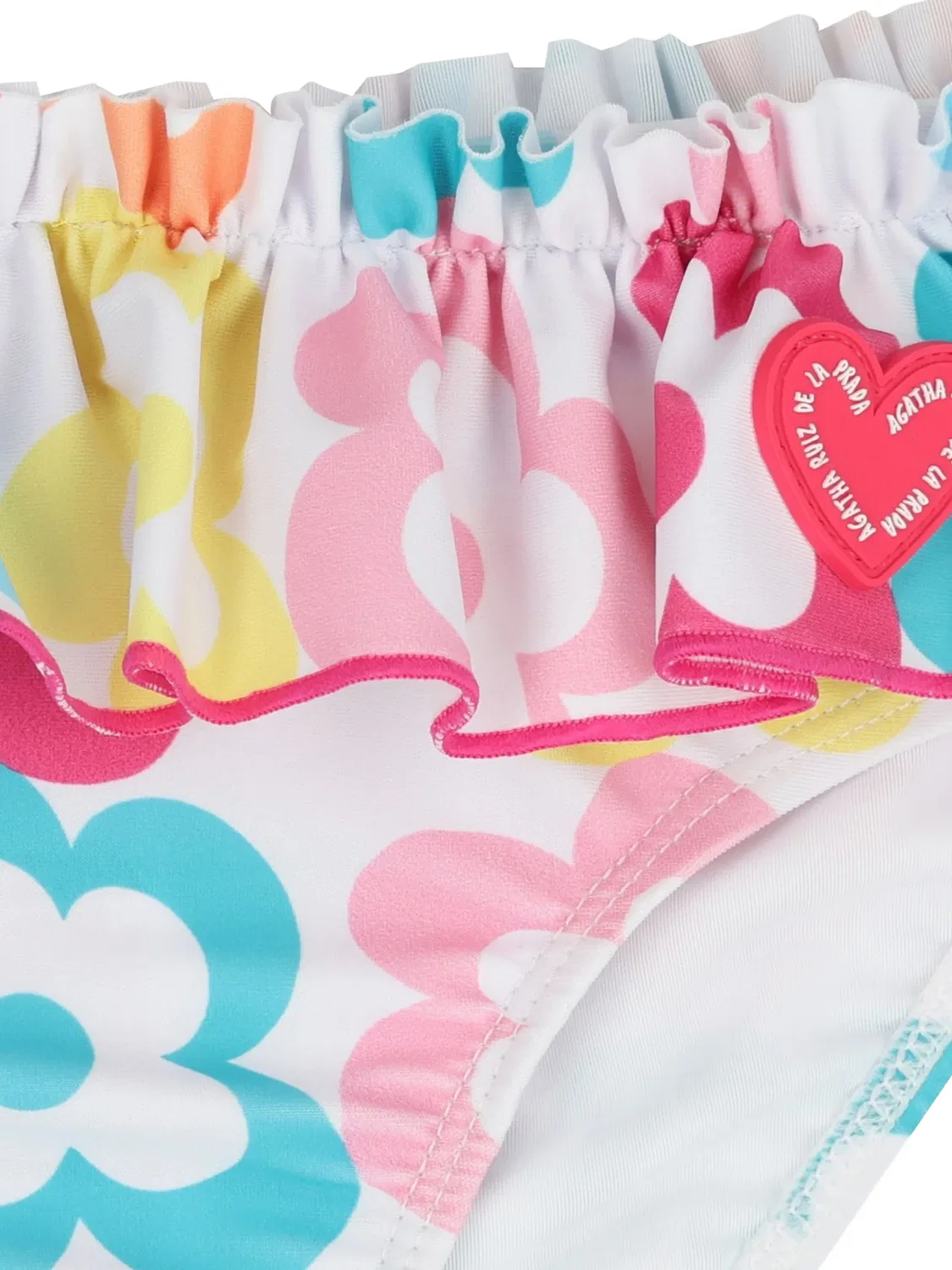 Плавки бикини с оборками и цветочным принтом Agatha Ruiz De La Prada, белый — фото 3