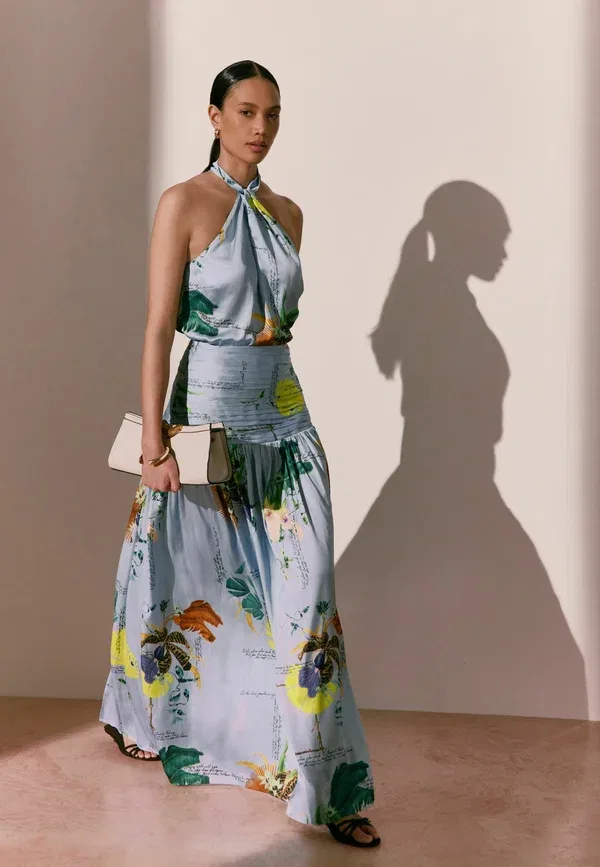 Юбка макси с принтом Maxi skirt Next, синий