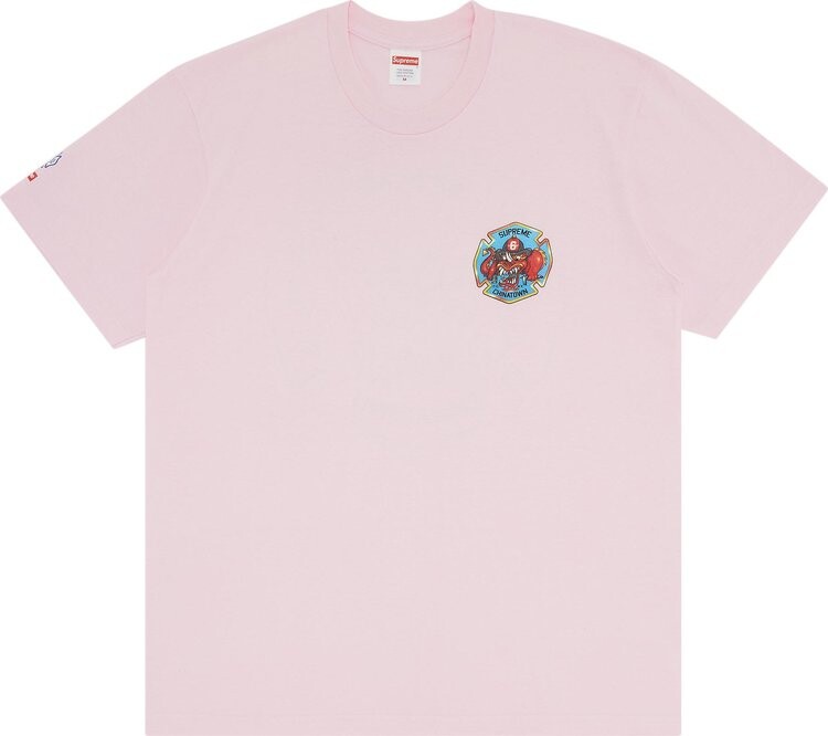 

Футболка Supreme FDNY Engine 9 Tee 'Light Pink', розовый