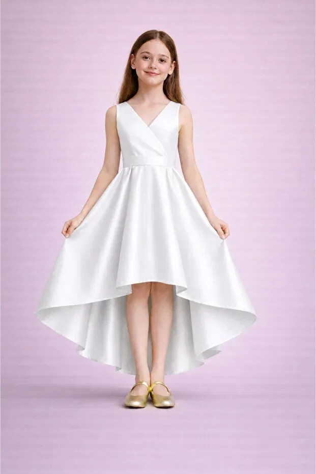 Детское вечернее платье для девочек с принтом Nsmkidslife, White