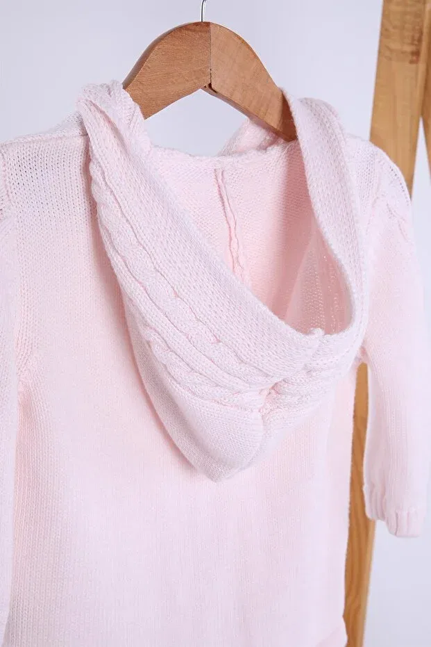 Детский кардиган с капюшоном из органического хлопка Babyhola, Pink — фото 4
