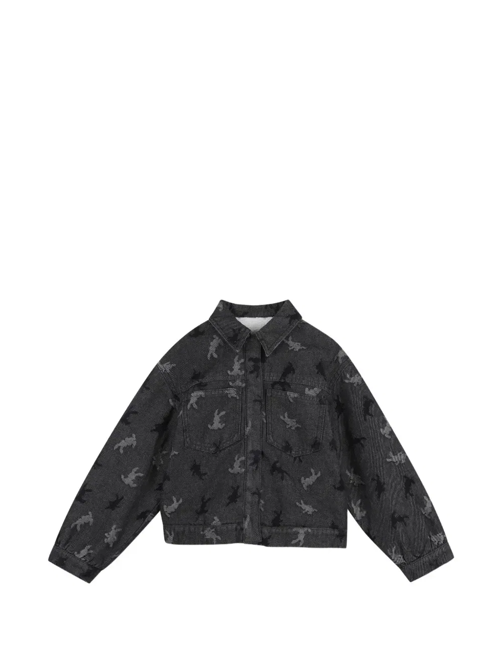 Джинсовая куртка с принтом Kenzo Kids, серый