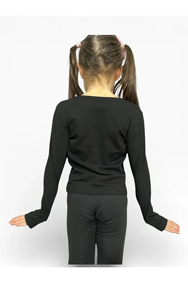Детская футболка для девочек с длинным рукавом She Can Wear, Gymnast Silver Glitter — фото 3