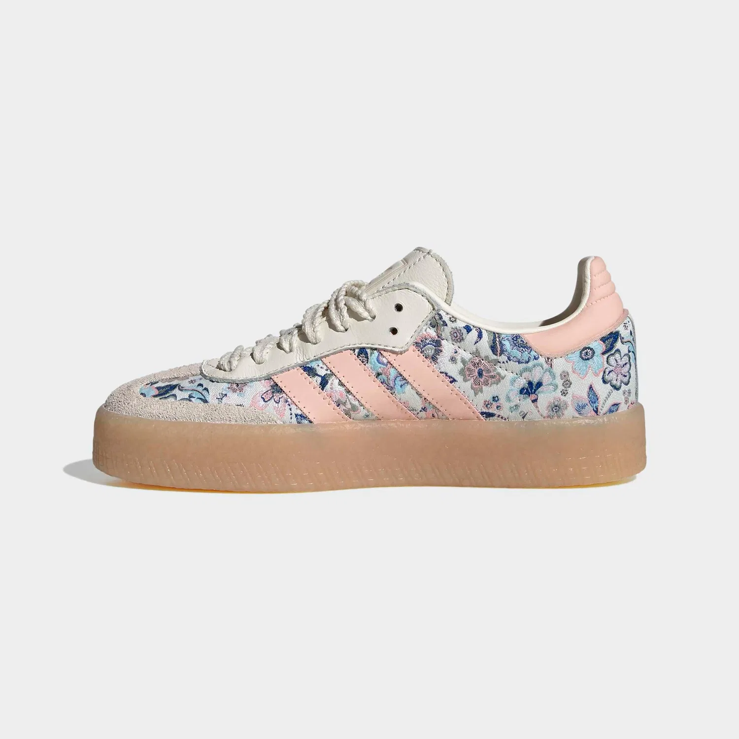 Детские кроссовки с цветочным принтом Adidas Originals, Off White/Blush Pink — фото 3