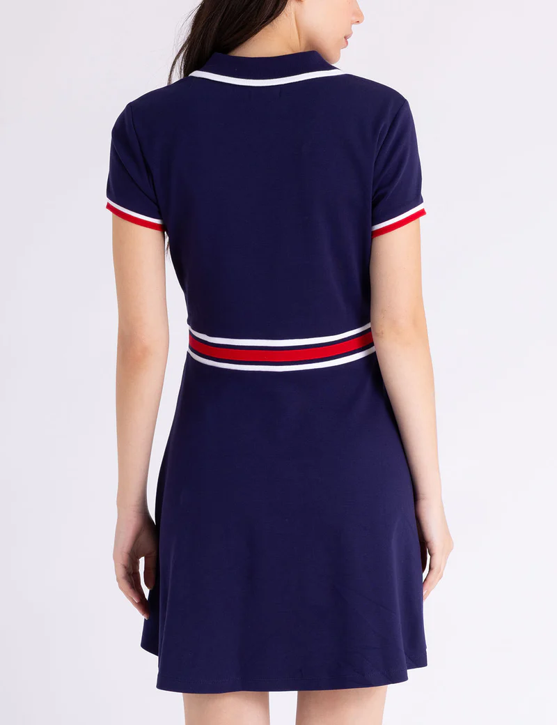 Платье-футболка U.S. Polo Assn Waist Stripe Tipped, темно-синий — фото 4