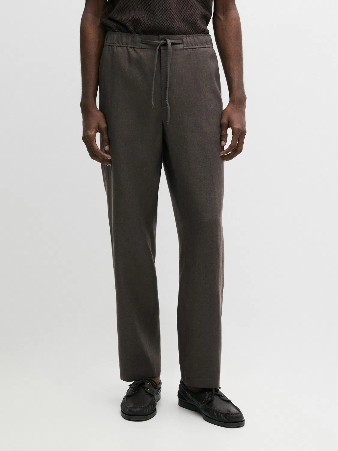 Льняные спортивные брюки Massimo Dutti, зеленый — фото 2