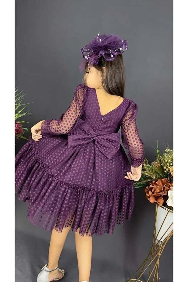 Детское платье для девочек кружевное kt-kt lace girl's dress sb306 damson S.T. Sebat Tekstil, Murdum — фото 2