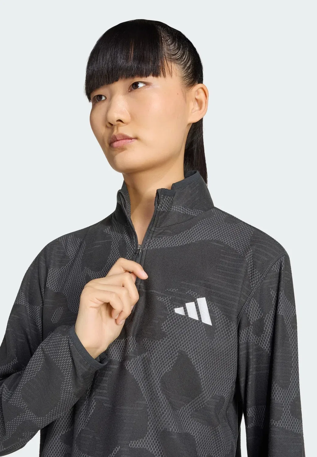 Adi365 half zw - топ с длинными рукавами Adidas Performance, Black/Grey Five — фото 3