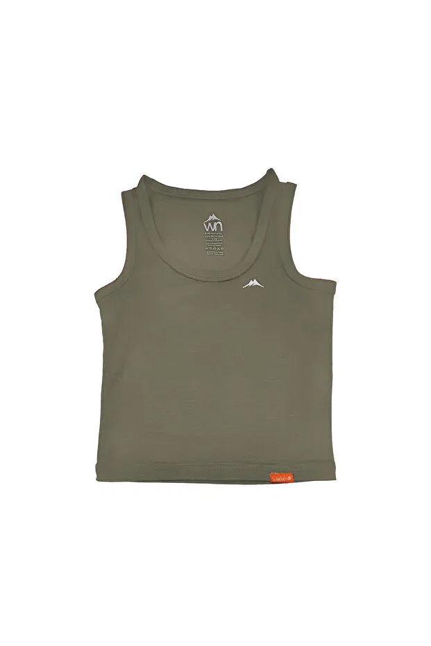 Детская майка для мальчиков из мериноса Woolnat, Khaki