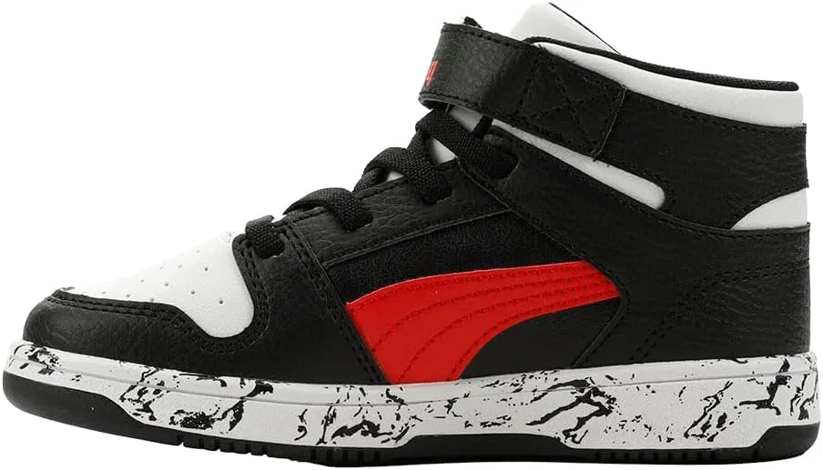 Детские кроссовки для мальчиков с принтом Rebound Layup Rcl Marble PUMA, Black — фото 4