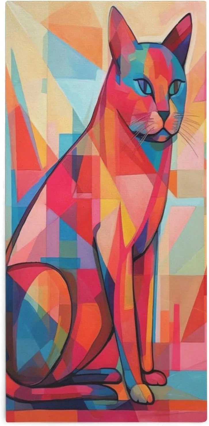 Полотенце с котами Mid Century Modern Art, HJKBCV, 28.7 x 13.8 дюймов