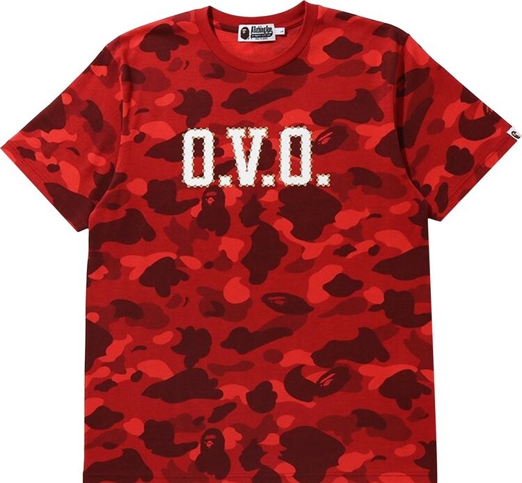 

Футболка BAPE x OVO Color Camo Tee 'Red', красный