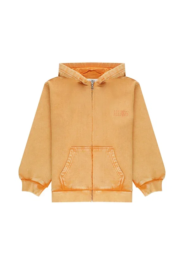 Худи на молнии, матовый, Mm6 Maison Margiela, оранжевый