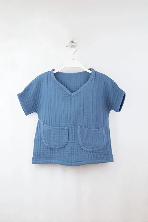 Детская футболка для мальчиков с коротким рукавом Bondilolly, Blue