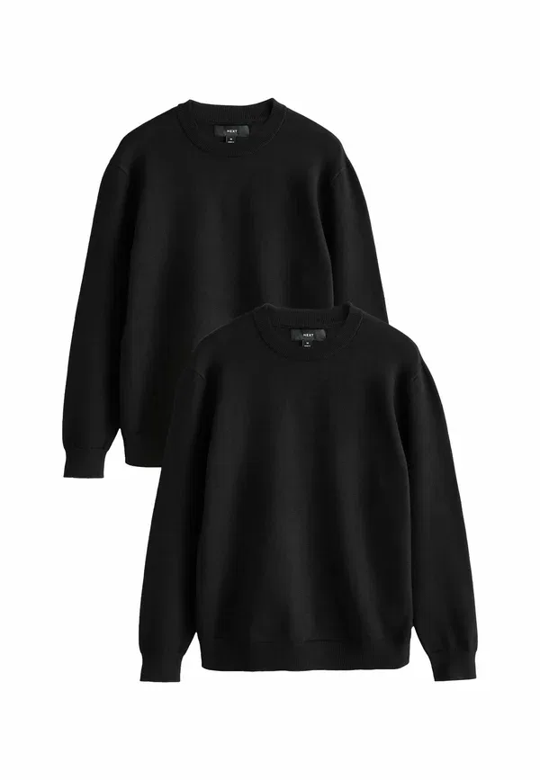 Свитшот из вискозы Regular Fit Soft Touch Crew Neck 2 Pack Next, черный