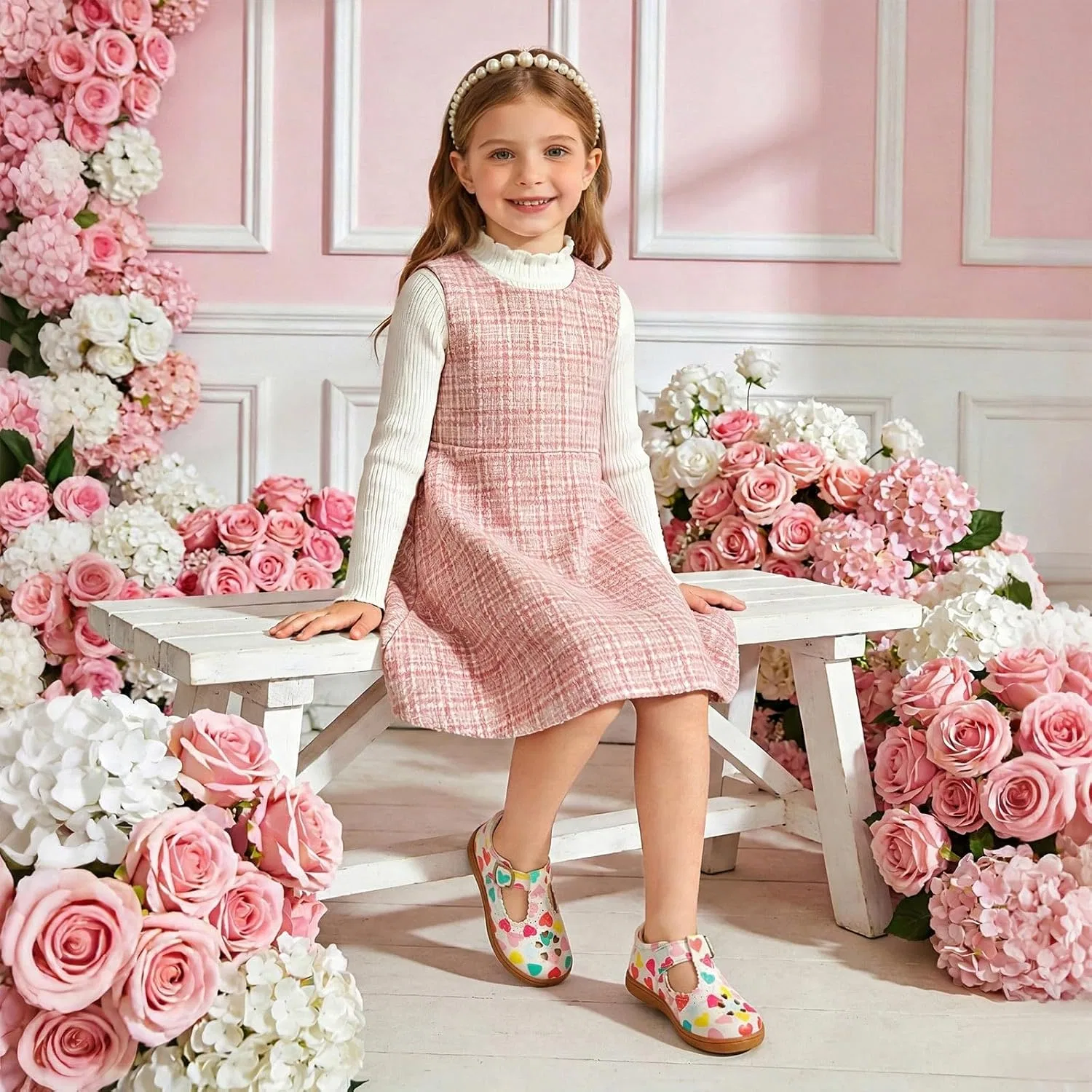 Детские туфли для девочек с широким носком Mary Jane Flats LeIsfIt, Love — фото 3