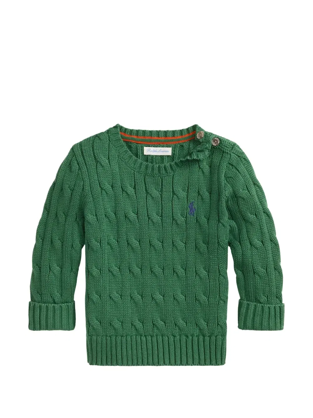 Хлопковый свитер крупной вязки Polo Ralph Lauren Kids, зеленый
