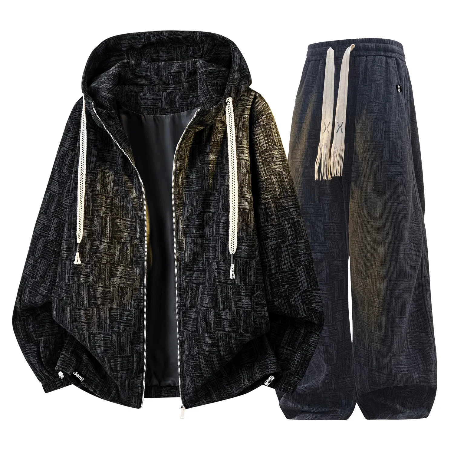 Детский комплект из худи и брюк с флисом, модель Jeep Leisure Collection, Jeep, Black