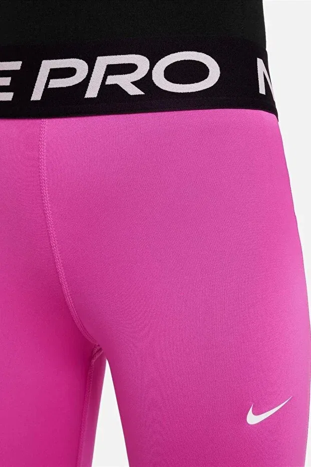 Детские леггинсы для девочек с принтом Pro dri fit 3/4 length leggings pink girls capri leggings pink Nike, Pink — фото 3