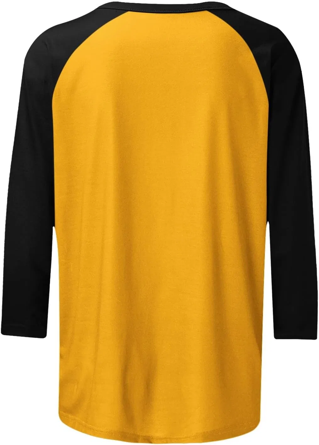 Женская свободная блуза с цветовыми блоками, 3/4 рукав, 02-yellow — фото 4