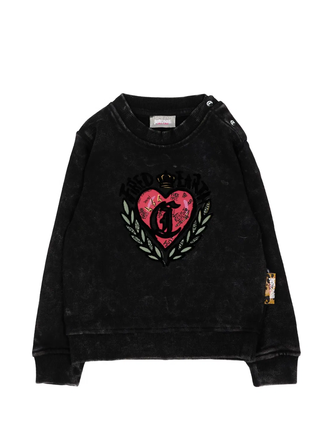 Толстовка с графичным принтом Just Cavalli Kids, черный