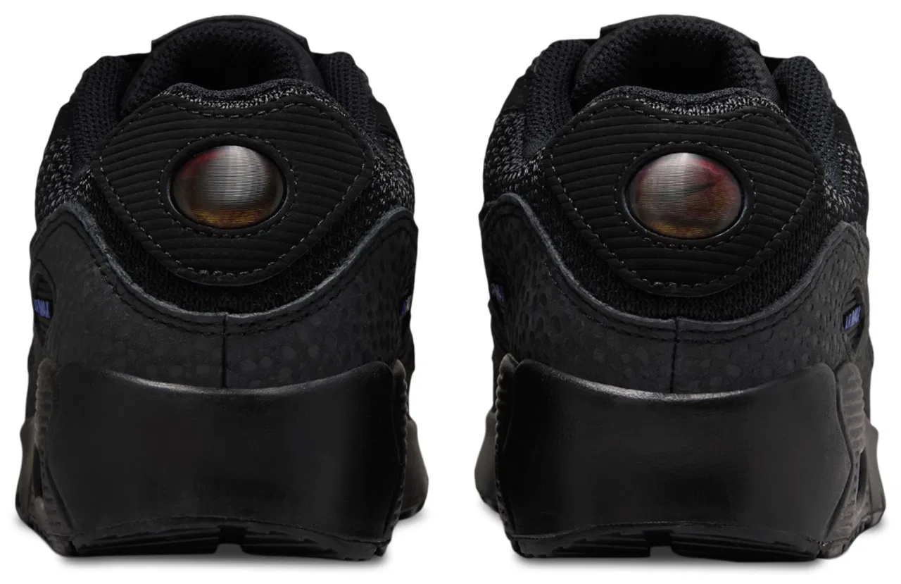 Детские кроссовки для мальчиков с кожаным верхом Nike Air Max 90, Black/Dk Smoke Gray/Old Royal — фото 3