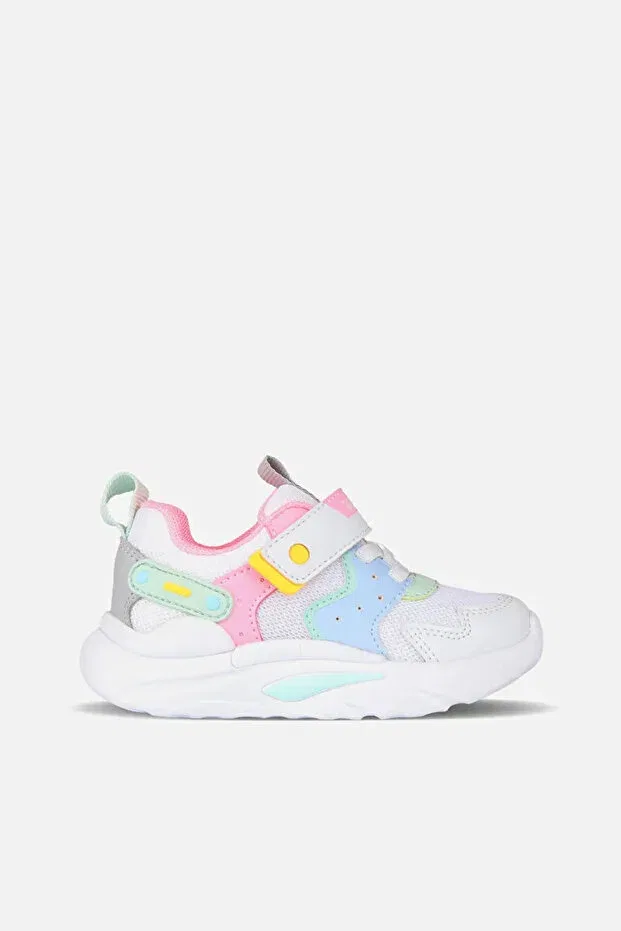 Детские спортивные кроссовки для девочек с липучкой Birdy Phlon Light Sole Vicco, White