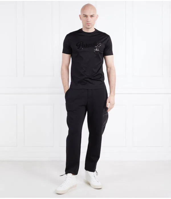 Мужская футболка хлопковая Regular Fit Emporio Armani, черный — фото 2