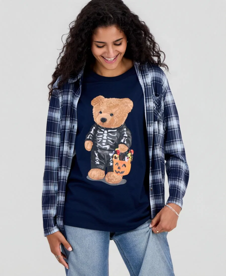 Футболка с принтом Skeleton Bear Grayson Threads, The Label, Navy Blazer