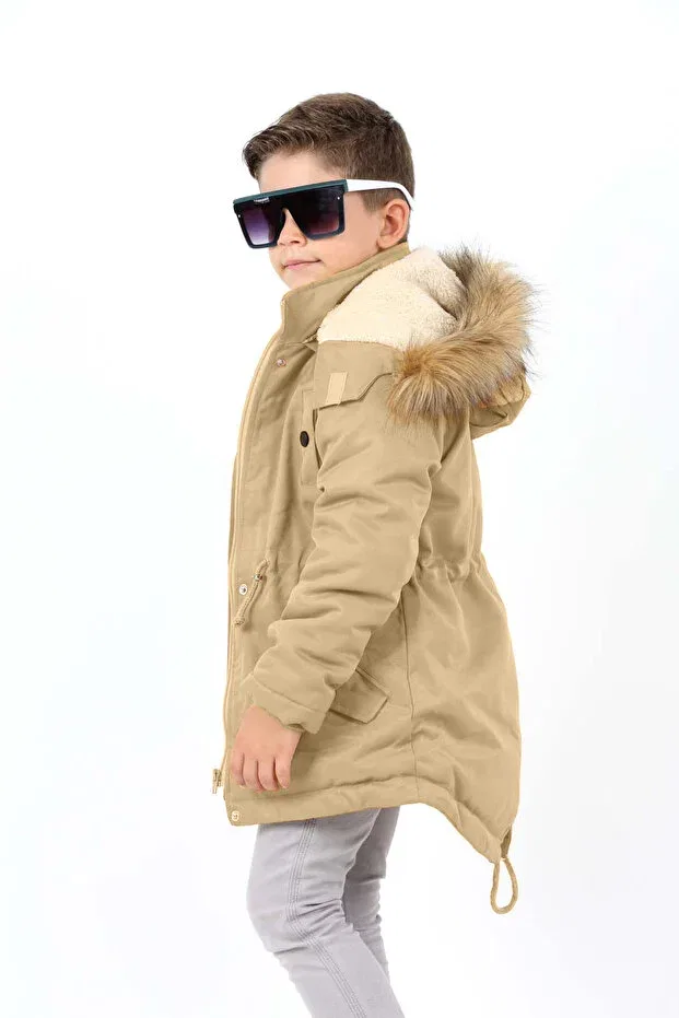 Детское пальто для девочек длинное водонепроницаемое Jannock, Beige — фото 3