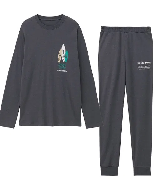 Детский комплект пижамы с длинным рукавомс принтом Belle Maison, Charcoal Grey