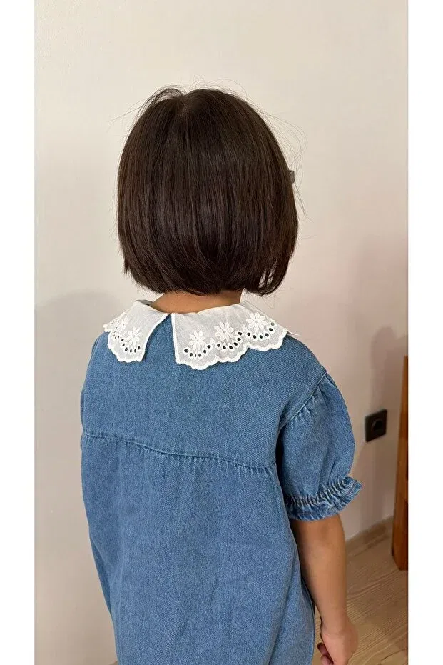 Детское платье для девочек с вышивкой Dundeekids, Blue — фото 4