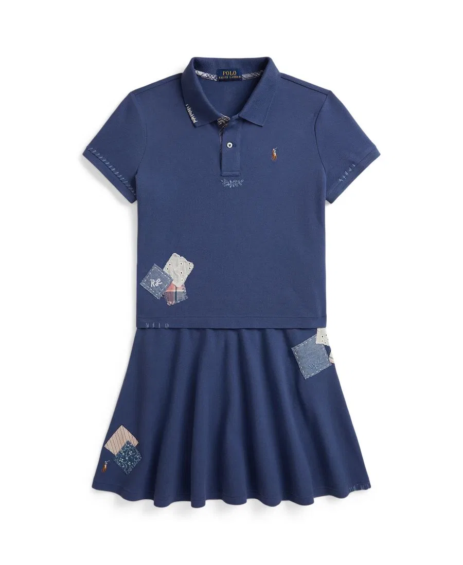 Комплект из поло и юбки с коротким рукавом Polo Ralph Lauren, Old Royal — фото 4