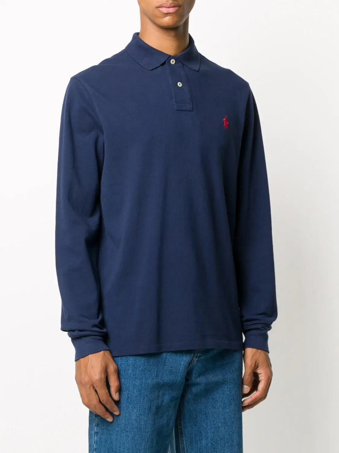 Polo Ralph Lauren Рубашка-поло с длинным рукавом, синий — фото 4