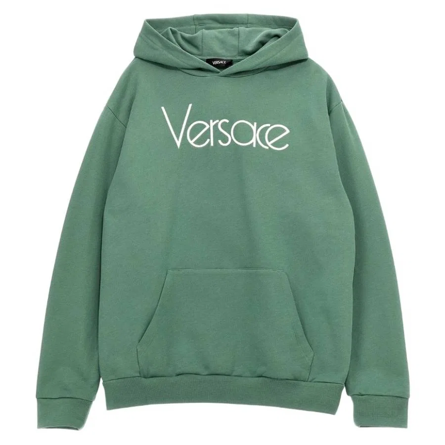 Худи с логотипом Kids Re-Edition Logo Hoodie Young Versace, Salvia/White