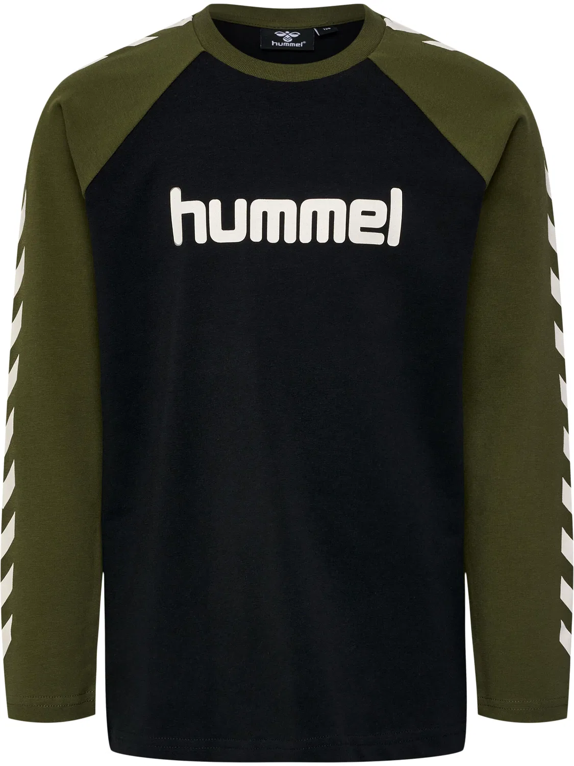 Детский лонгслив с принтом Hmlboys T-Shirt L/S Hummel, Olivgrun Schwarz — фото 4
