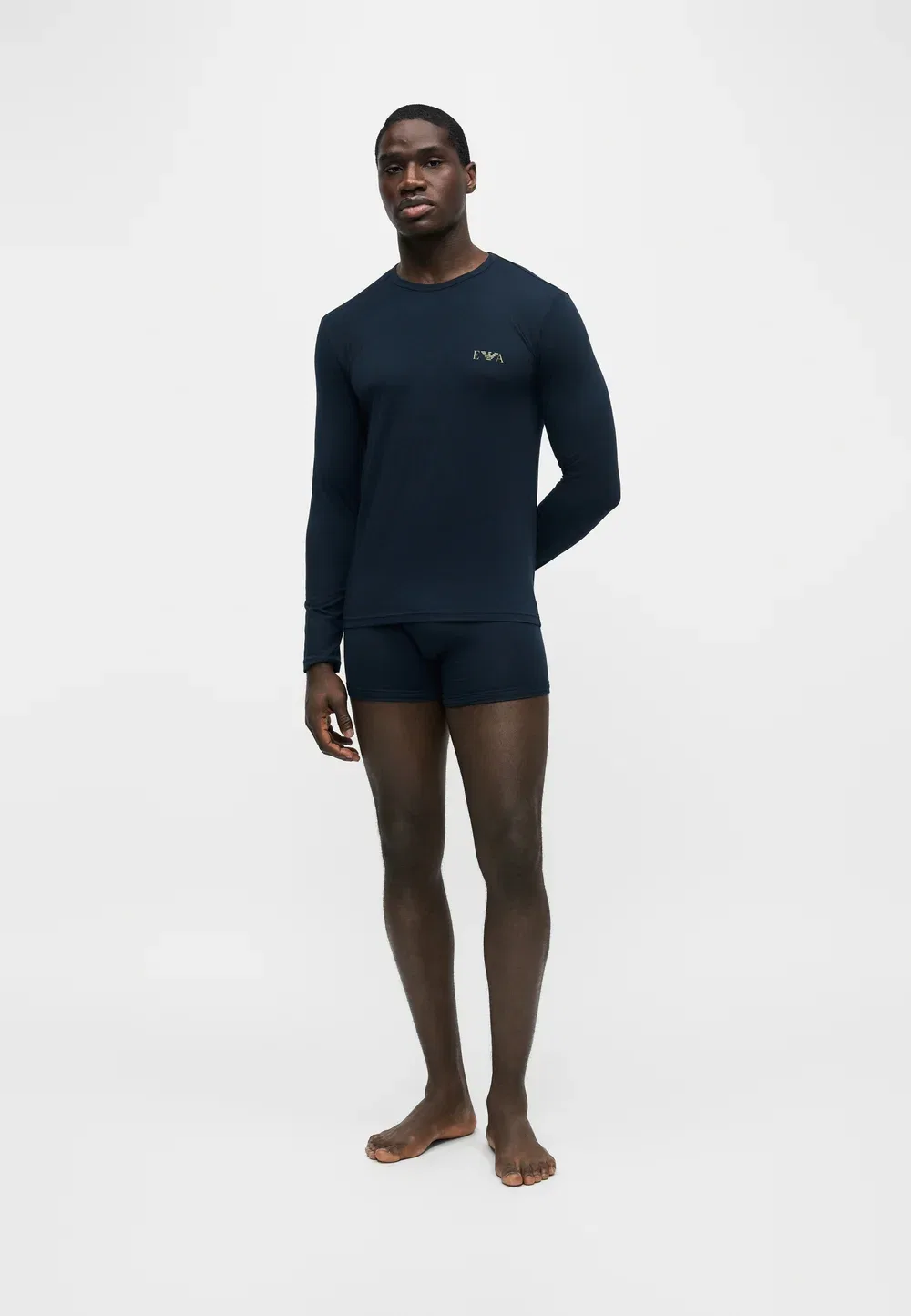 Рубашка с круглым вырезом и рукавом Emporio Armani, Dark Blue — фото 2
