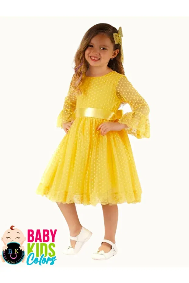 Детское платье для девочек кружевное Baby Kids Colors, Sarı