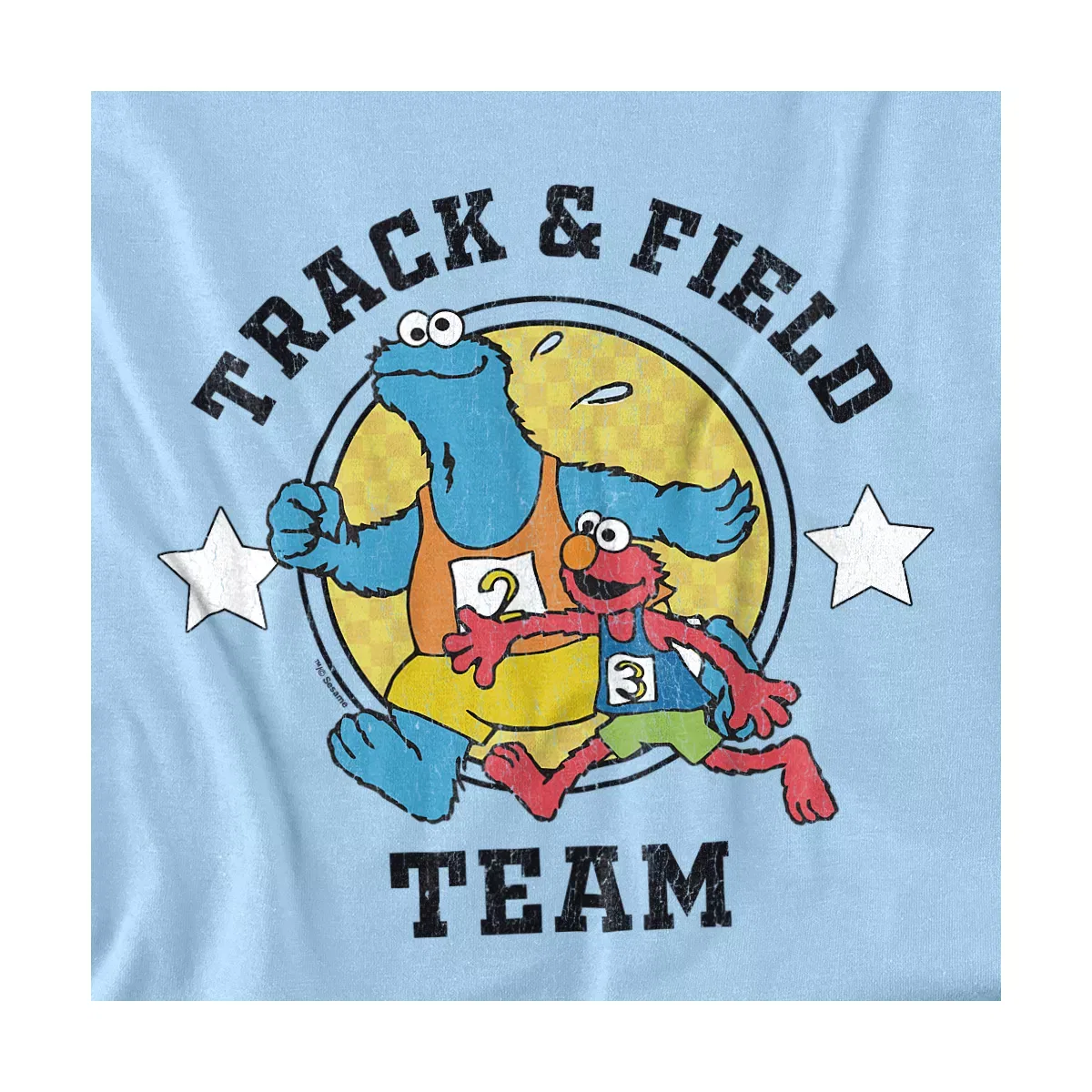 Детская футболка с принтом Elmo Track Field Sesame Street, Light Blue — фото 2