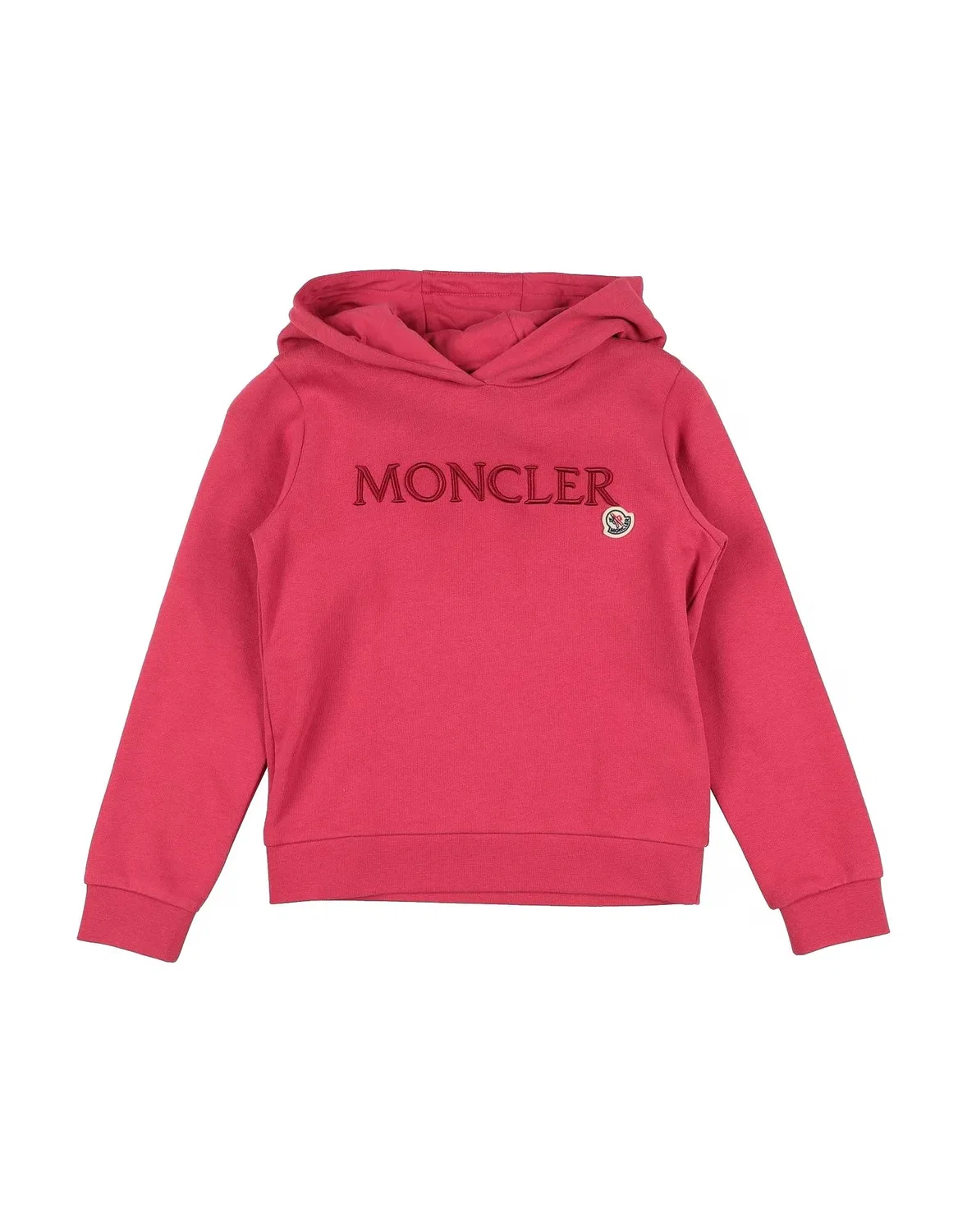 Детский флисовый свитшот для девочек с капюшоном Moncler, ярко-розовый