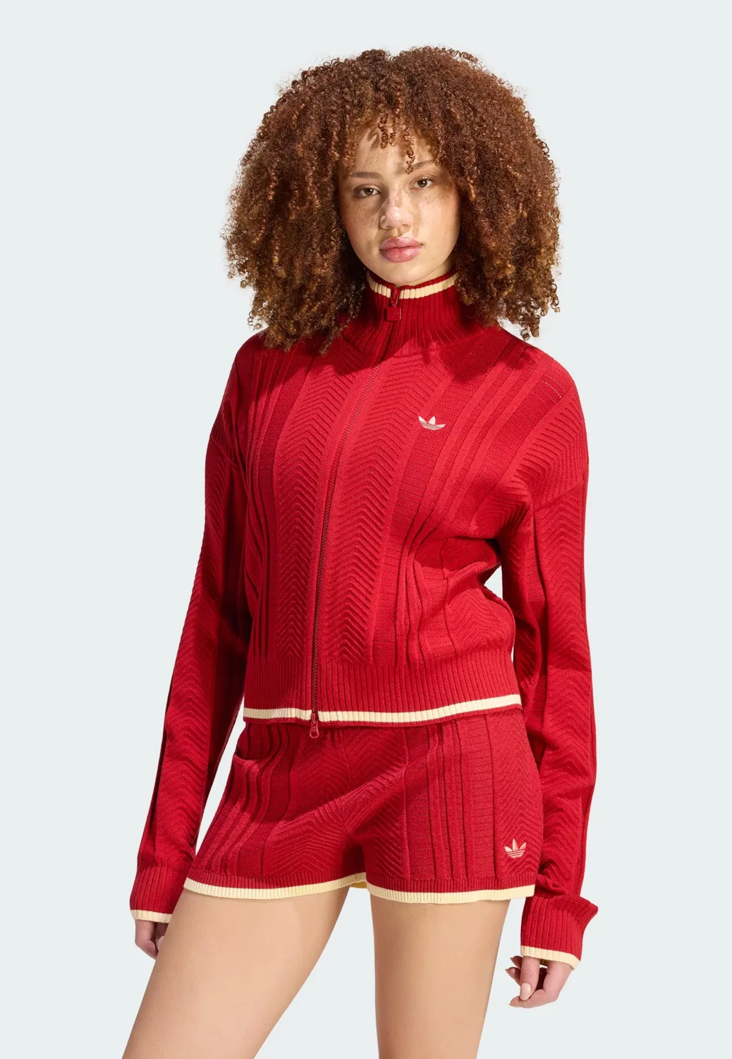 Вязаный кардиган Adidas Originals Жар-птица красного цвета — фото 2