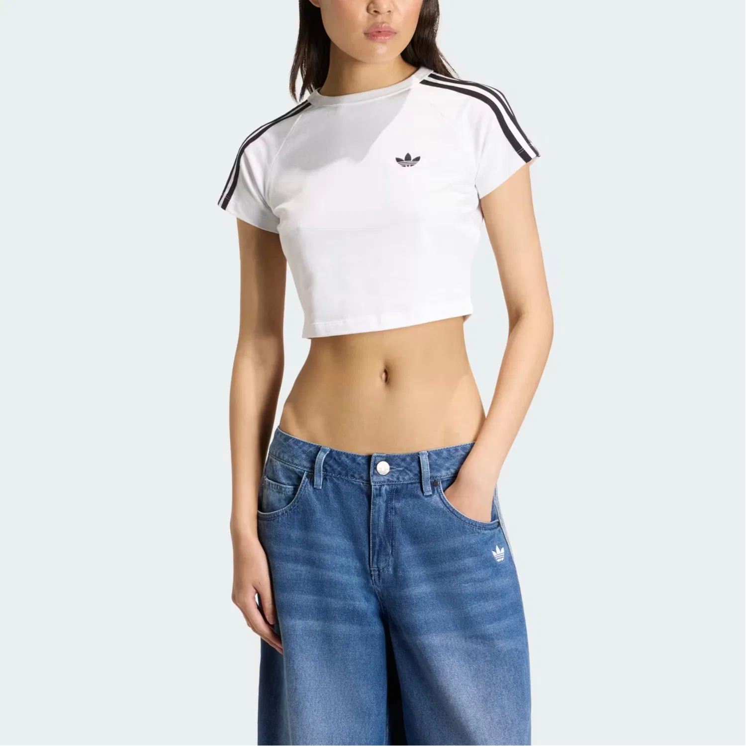 Женская футболка с коротким рукавом SST FW25 Adidas Originals, White/White/Black — фото 4
