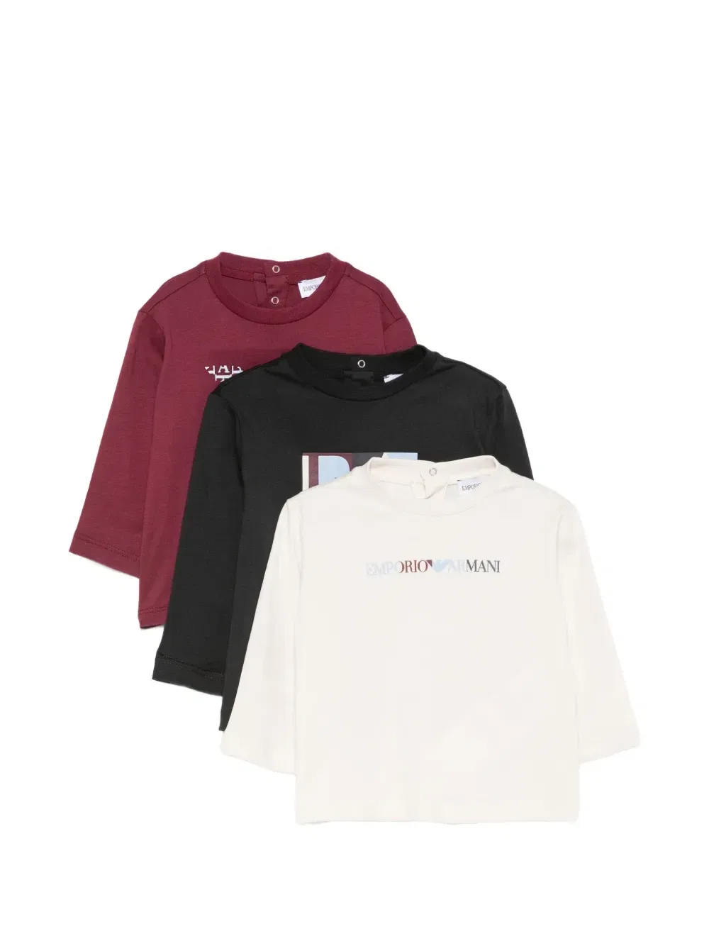Комплект из трех футболок с логотипом Emporio Armani Kids, красный