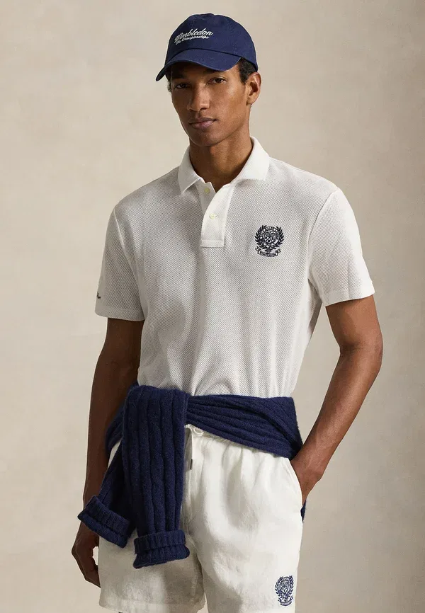 Поло из сетки Wimbledon Polo Ralph Lauren, Deckwash White, белый