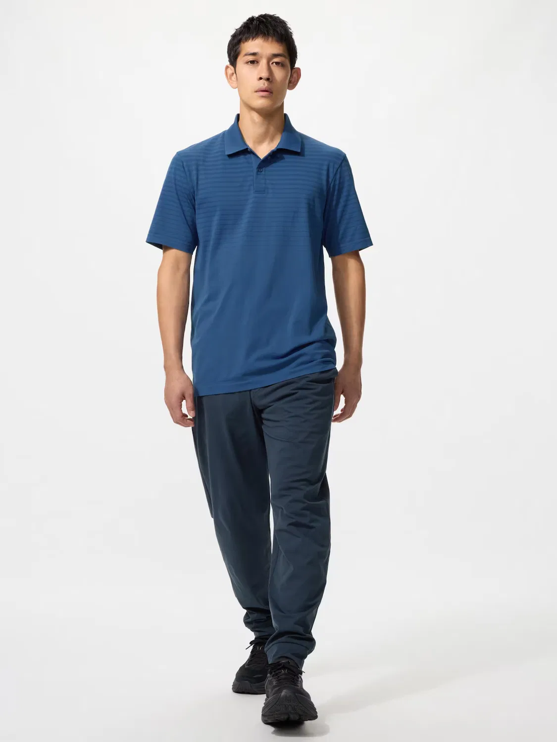 Эластичные спортивные брюки-джоггеры Uniqlo, удлиненный крой, синий