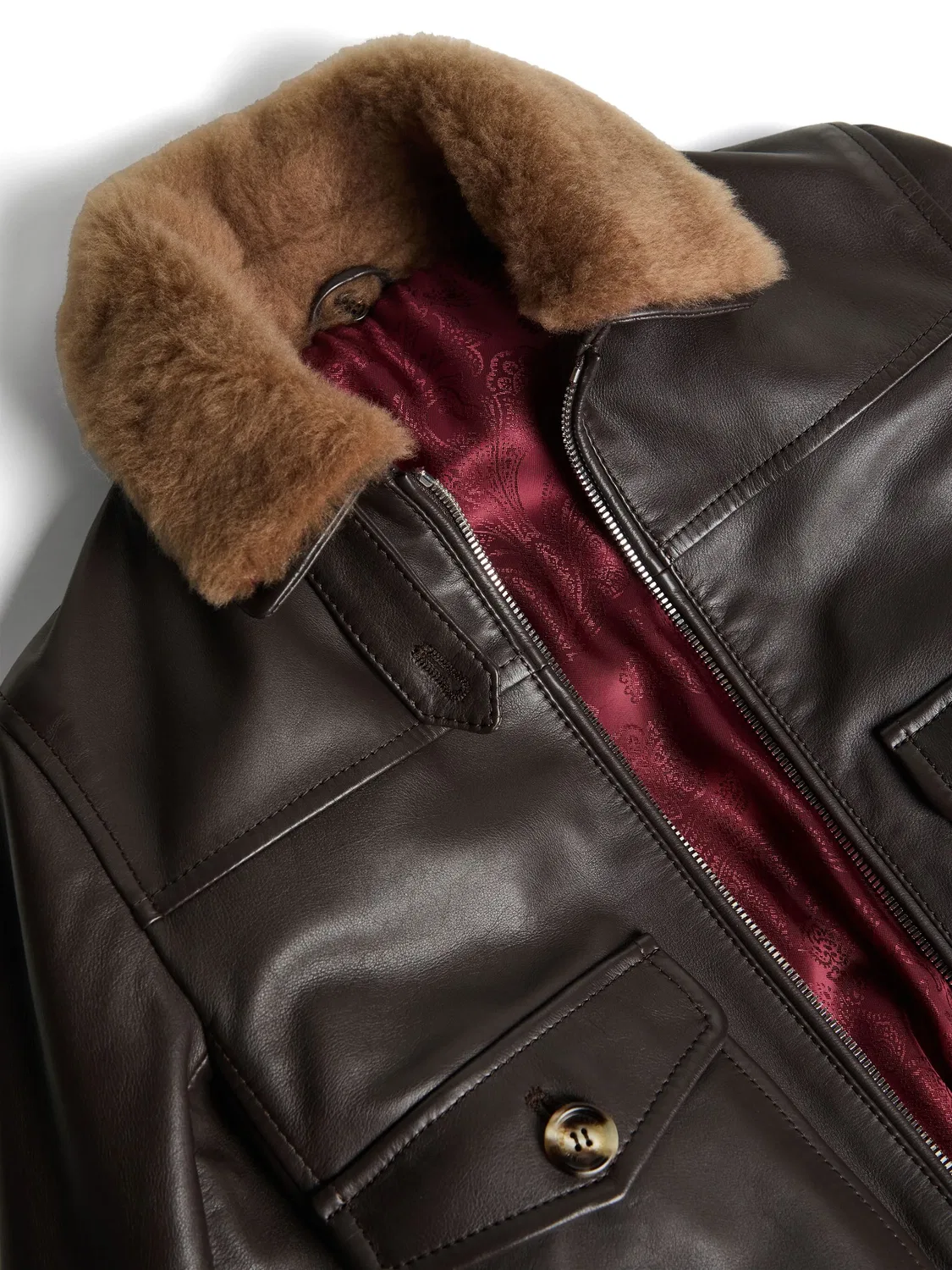 Brunello Cucinelli Коричневая авиаторская куртка — фото 3
