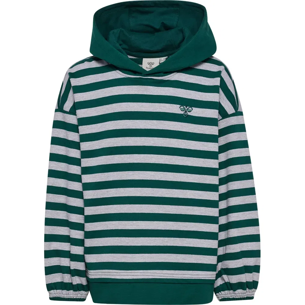 Детское худи для девочек с контрастными вставками Conelly Boxy Contrast Hummel, Green — фото 3