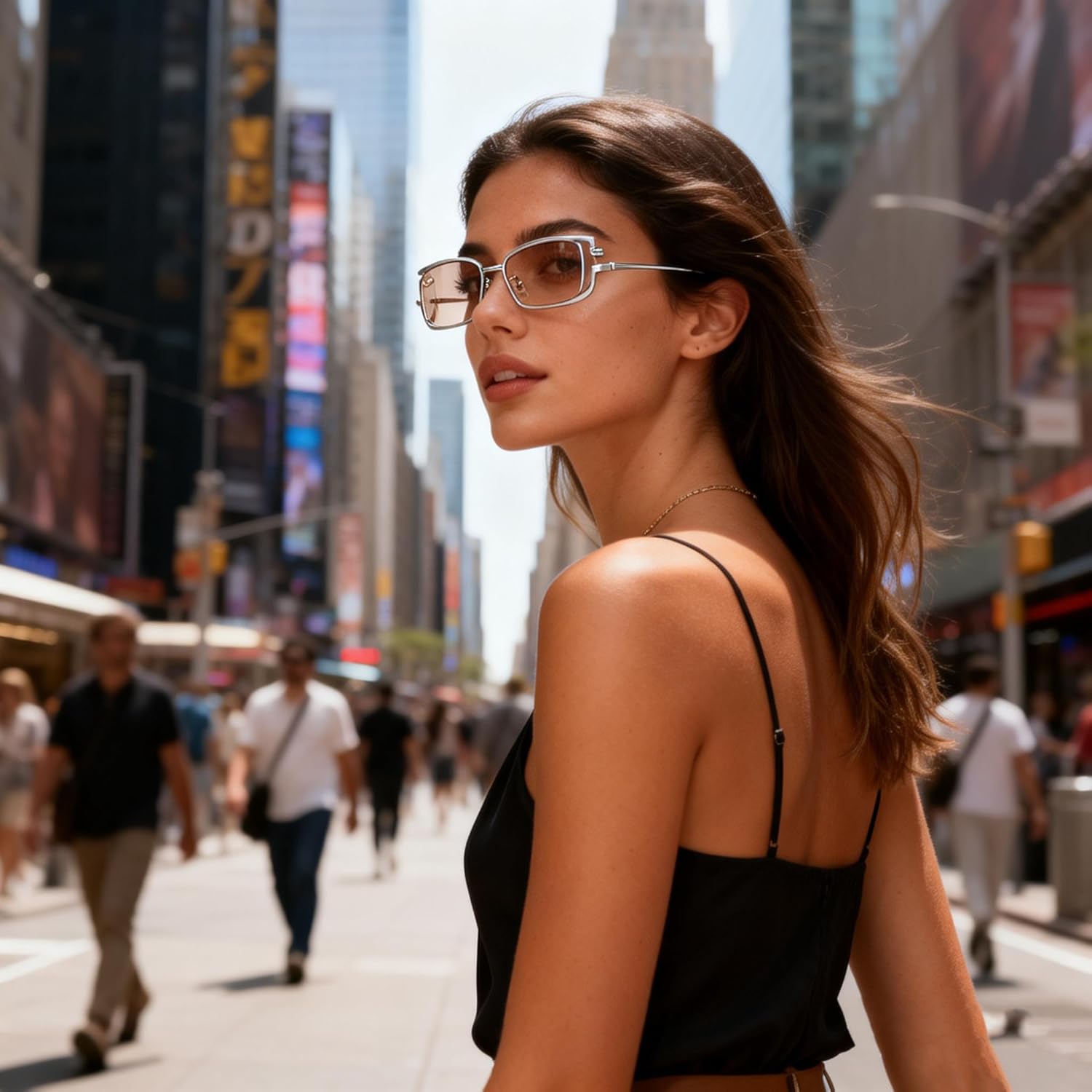 

bullabulling Ретро маленькие прямоугольные солнцезащитные очки для женщин и мужчин, модные солнцезащитные очки в стиле Y2k с тонировкой, узкие квадратные очки с вырезами, Gold/Blue